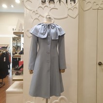샤틴 숄 카라 탈착 하프 울 코트