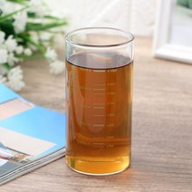 쏘맥잔 350ml 4종 눈금 미니 소맥잔 홈 카페 아이스라떼 내열 유리컵, 블랙