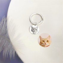 강아지인화 된 애완 동물 초상화 키 체인 그림 애호가 선물 지정, 01 Silver_01 1 pendant