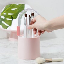 월드마켓 뚜껑 있는 브러쉬 펜슬 보관함 케이스 메이크업 화장품정리 화장솔 정리대, 1개, 브러쉬보관함-핑크