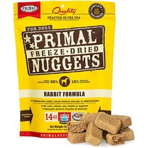 프리말 펫푸드2001년 이후 미국에서 제조된 Primal 동결건조 사료 너겟 토끼 포뮬러 생 14온스 o 강아지