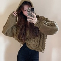 대박난박양 후디 크롭 스웨터