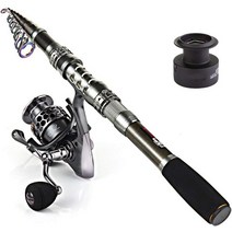 Sougayilang 스피닝 낚싯대와 릴 콤보 이동용 망원경 염수 및 담수 낚시 여행을 위한 릴, 2.4M/7.87Ft Rod+XY 3000 Reel, 낚싯대와 릴만 포함