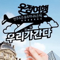 애니데이파티 여행토퍼 케이크토퍼 신혼여행 여행인증 태교여행 프로포즈, [여행토퍼]우리가간다(제작)