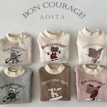 아오스타 윈터베어클럽티 아기옷 유아 남아 여아 아동복 겨울티셔츠 등원룩 0~5Y 겨울코디 감성아기옷