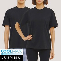 잠뱅이 유니 쿨맥스+수피마 솔리드 반팔TS 세미오버 AL2WTS44-BK