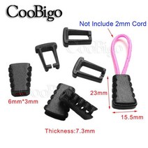 견고한 지퍼 당겨 코드 끝 잠금 스토퍼 클립 버클 Paracord 야외 배낭 의류 가방 로프 액세서리 멀티 스타, 05 Hole 6mm x 3mm