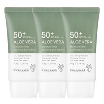 과일나라 알로에 모이스처 선크림 50ml x 3개 SPF50+ PA++++ 논나노 무기자차, 1