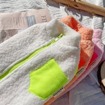 뽀글뽀글 강아지후리스 단모 치와와 애견옷 강아지옷 산책, 핑크