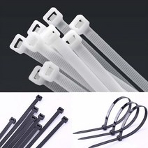 우리파파 케이블 타이 전선 정리 초대형 사이즈 대용량 4mm, 화이트/4x120