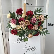 웨딩장식 스튜디오장식 포토테이블 대형조화 결혼식 배열용 인공 꽃 파티 행사 피로연 배경 환영 사인 장식 사진 소품, Red A
