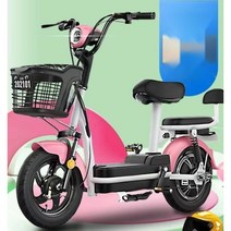 2인용전기자전거 전기자전거 배달용 전기스쿠터 2인 유아동반, 블랙화이트 - 65km의 14A  배터리, 48V