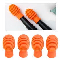 ZCD 4pcs 실리콘 드럼 스틱 헤드 슬리브 드럼 스틱 고무 케이스 커버, 실리카 젤, 오렌지
