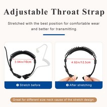 위키토키 무전기Baofeng uv5r UV-82 Retevis H777 RT-5R RT22 RT3 RT81 용 송수신기 Throate 마이크 2pcs M, 한개옵션0