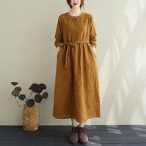 여성 린넨 원피스 오버핏 a라인 캐주얼 여자 봄 여름 가을 긴팔 롱원피스 linen dress women XK0105
