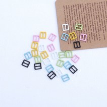 짱패브릭 인형옷부자재) (4개) 내경 5.5mm 사각 컬러 조리개, 옐로우