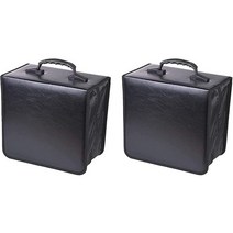 정품 Oriolus 2팩 CD 케이스 520 디스크 용량 바인더 PU 가죽 DVD 보관 케이스 홀더 블랙, 2 pack 520 Disc capacity