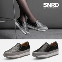 국내산 키높이[4cm] 여성 스팽글 슬립온슈즈