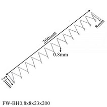 방진 스프링 직사각형 0.8mm 와이어 직경 압축 플랫 공장 맞춤형, 10개, fw-bh0.8x8x23x200
