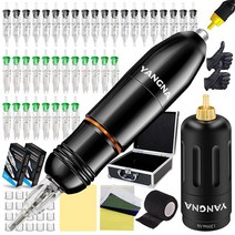 Wireless Tattoo Kit Professional - Yangna Machine Rotary Pen Power Supply 40Pcs 1003RL 1005RL 1207M1, 1Pc Wireless Power Supply