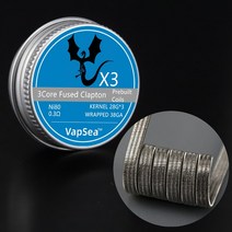 전자제품부품사전 제작 내경 3mm 구멍 코일 융합 Clapton 외계인 저항 A1 SS316L NI80 히팅 와이어, 10 Ni80-Dragon X3_02 20Pack