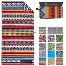 ECCOSOPHY 성인용 극세사 비치 타월 파우치 포함 오버사이즈 여행용 180.3 x 88.9cm71 35인치 빠른 건조 수영장 모래 없는 대형 라구나 USA 미국, Cancun