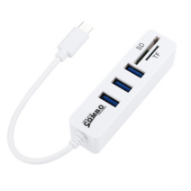DFMEI USB C Type-C 3.1 Witchwood USB 2.0 Hub Seter Collection TF/SD Type-C 카드 리더, 하얀색