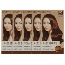 다나한 모 칼라 크림 염색약, 5개, N6 자연갈색