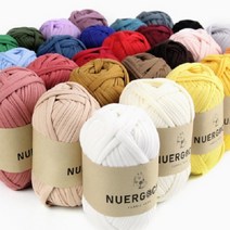 누에르고치 패브릭얀 (29색) NUERGOCHI fabric yarn 져지 원단으로 털날림이 없고 부드러운 감촉으로 피부가 예민하신 분에게도 안전 뜨개질 대바늘 코바늘, 01.화이트