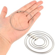 [미스릴리] 와이어 키링 열쇠고리 키체인 스틸 케이블 열쇠 걸이, 110mm