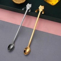 서원 컵에 걸어쓴는 거치형 티스푼 귀여운 카페숟가락 긴스푼티스푼 롱티스푼 롱스푼 커피스푼 커피수저 긴스푼 머들러 홈카페 스텐머들러 차스푼, 실버