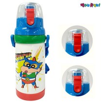 콩꼬물마켓 짱구 물통 안심락 원터치 어깨끈 끈 달린 물병 어린이집 유치원 준비물 유아 텀블러, 안심락 원터치 물병