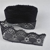 페브릭장식아프리카 레이스 패브릭 테이프 40MM diy 바느질 액세서리 자수 그물 작업 웨딩 보우 장식 10, 04 Black