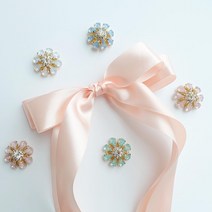 [플라워볼마커4종+클립+케이스SET]보석 큐빅 크리스탈 여성골프 제작볼마커, 핑크