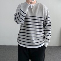 헨리넥 스트라이프 긴팔니트 5color