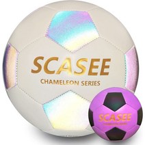 축구 레슨 SCASEE 글로우 축구공플래시 홀로그램, BChange to Color Purple, 4