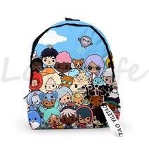 3D 인쇄 Toca Boca 배낭 Life 월드 게임 학교 가방 십대 소녀 애니메이션 Bookbag 키 체인 여행 Mochila 여성, [28] 28
