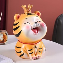 Amaethon 2022년 호랑이 저금통 스마일 호랑이 저금통 황금 호랑이 저금통, 노랑색