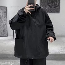 남녀공용 오버핏 바람막이 아우터 빅사이즈 자켓 아노락 후드