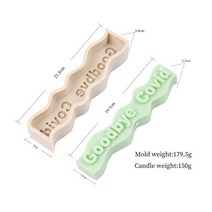홈공방 레진아트 실리콘몰드 새로운 슬로건 편지 파도 양초 금형 기하학 아로마 양초 수지, 안녕, 11 Goodbye