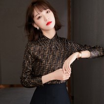 체크셔츠패션 형과 아우 여성의류 전문점 가을 스톤 클래식 드롭 드레이프 직업 와이셔츠 3860359596