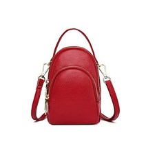 파우치 LDCHNH 천연 가죽 휴대 전화 가방 미니 작은 여성 메신저 수직 섹션 Color B Size 1ps