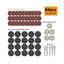 드러멜 드레멜 다용도조각기 액세서리용 커팅 디스크 미니 드릴 그라인딩 조각 도구 헤드 원형 톱 블레이드 세트, 60