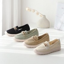 [오노마] ONM 여성 골드체인 속굽 키높이 매쉬 슬립온