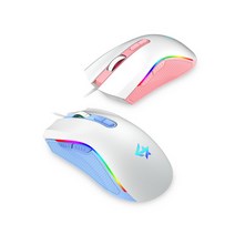 긱스타 GM500 7버튼 RGB LED PC PC방 USB HUANO 게이밍마우스, 블루