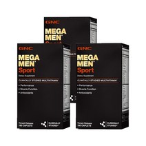 [3개 SET] GNC 메가맨 남성용 스포츠 (180캐플렛) Mega Men Sports 180cts, 1