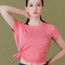 에크레아 몸에 붙지 않는 냉감 반팔 요가 필라테스 티셔츠
