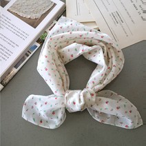 [당일출발] 메리앤유 큐티나염 면소재 쁘띠 사각스카프 손수건 정사각 52 cm x 52 cm