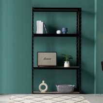 아트박스/아도라하우스 무볼트 앵글선반 조립 철제선반 600x600x1500 4단, 블랙4단