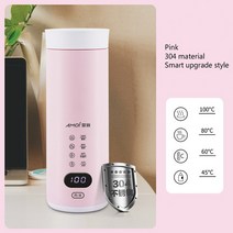 약탕기 가정용 업소용 한약 도자기 중탕기 대용량 홍삼 달임기 전기 탕약기 110V ~ 240V 휴대용 전기 온수, 05 Pink digital display
